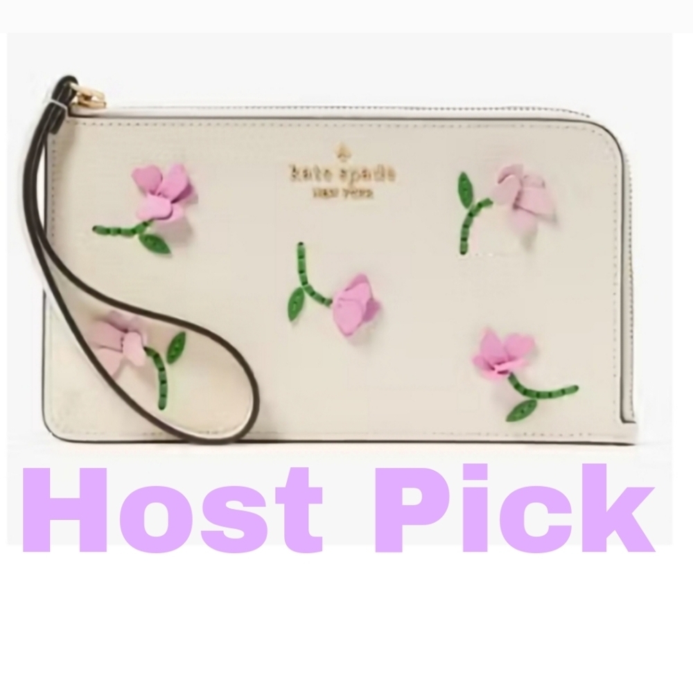 Kate Spade Lucy Applique Medium L- Zip Wristlet
